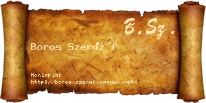 Boros Szeráf névjegykártya