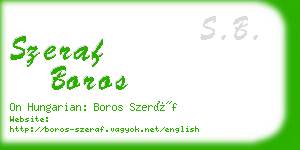 szeraf boros business card